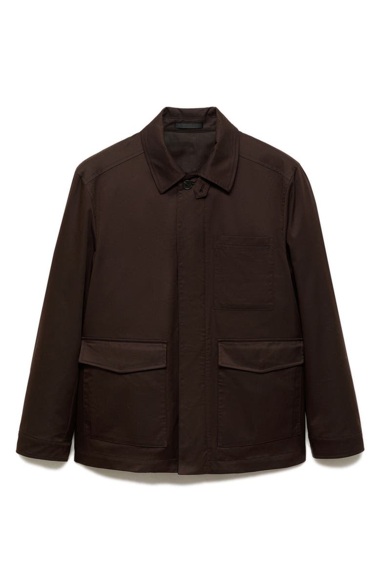 MANGO Essentials Water Repellent Cotton Blend Jacket, Alternate, color,