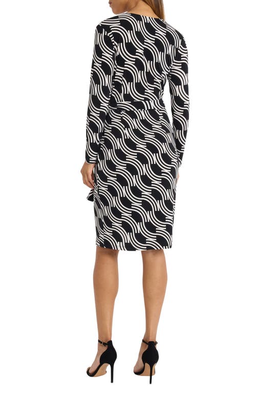 Maggy London Long Sleeve Wrap Dress In Black