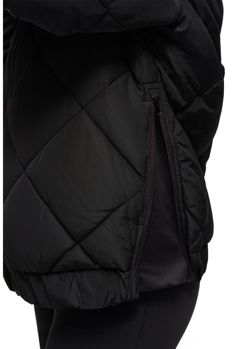 Expandable Raglan Maternity Puffer Jacket, Alternate, color, Black
