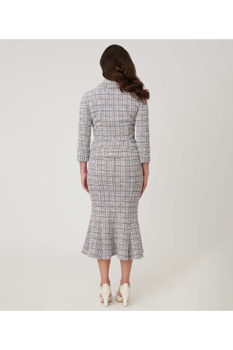 Boucle Trumpet Skirt, Alternate, color, Lavender Plaid Boucle