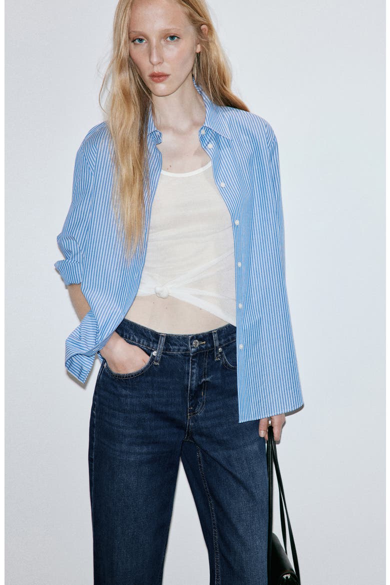 Mid Rise Straight Leg Jeans, Alternate, color, DARK BLUE