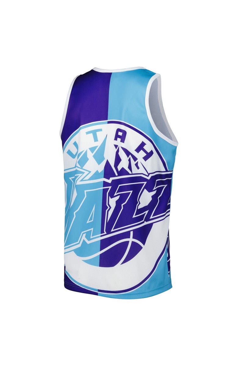Mitchell & Ness Men's Mitchell & Ness Karl Malone Purple/Turquoise Utah Jazz Sublimated Player Tank Top, Alternate, color, 
