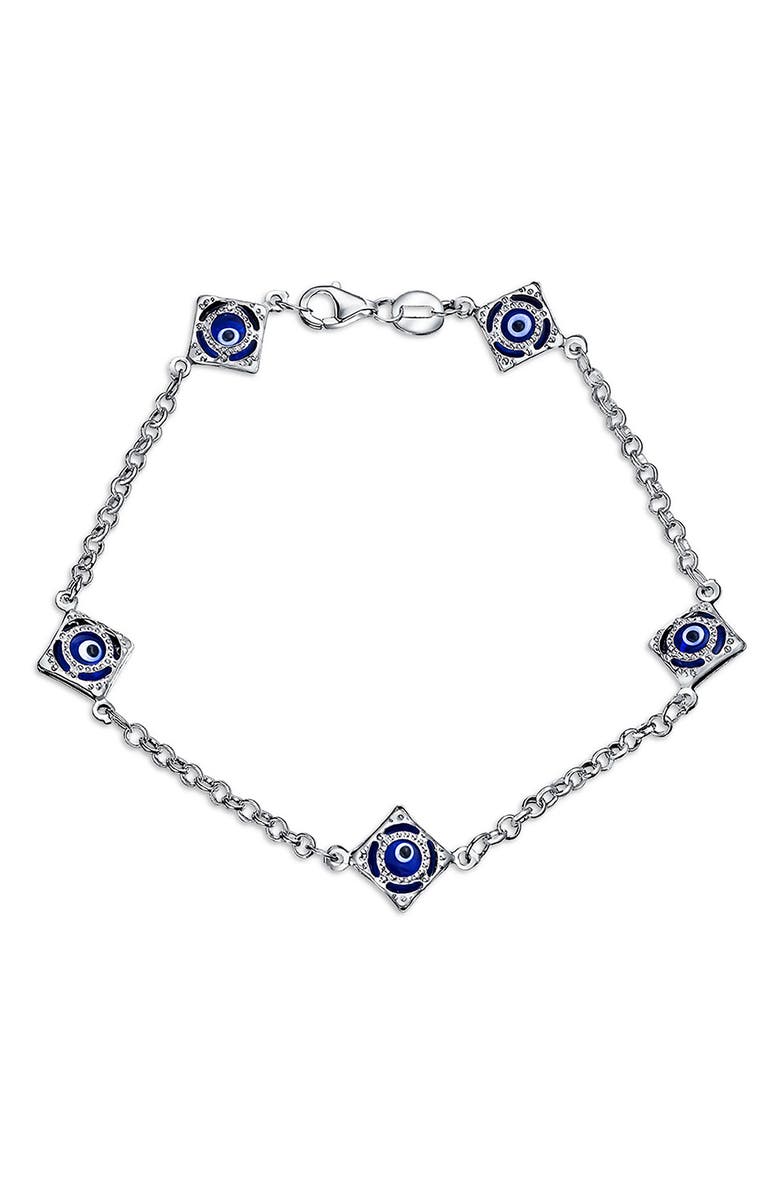 BLING JEWELRY TURKISH EVIL EYE LINK BRACELET, Main, color,