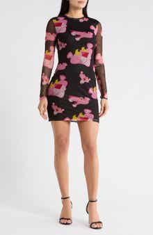 Desigual Pink Panther Long Sleeve Mesh Dress