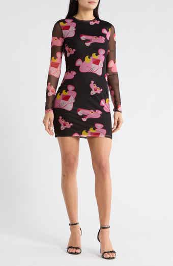Desigual Pink Panther Long Sleeve Mesh Dress