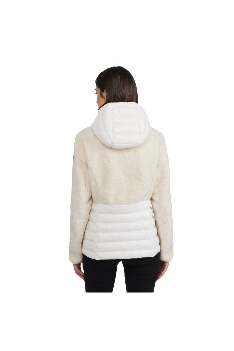 Fawn Lightweight Mixed Media Jacket with Fixed Hood, Alternate, color, White Op