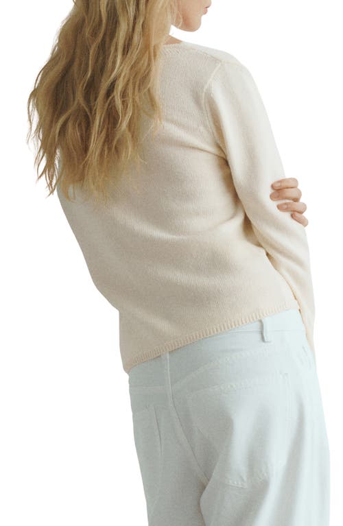 Mango Cowl Neck Sweater In White