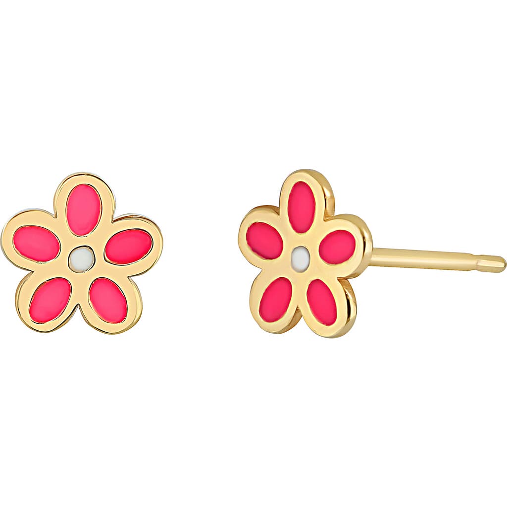 Bony Levy 14K Gold & Enamel Flower Stud Earrings in 14K Yellow Gold  product