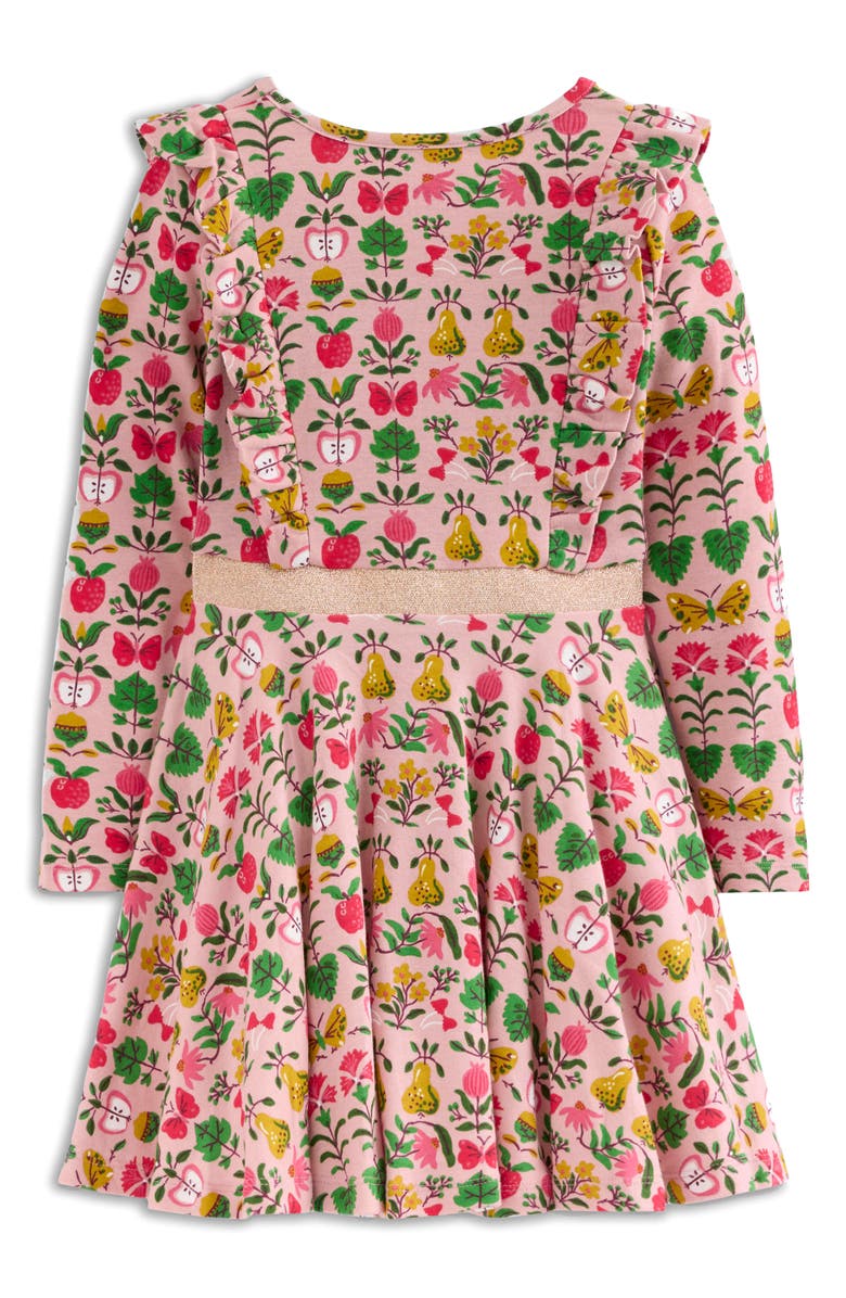 Mini Boden Kids' Floral Long Sleeve Cotton Jersey Dress, Alternate, color, Vintage Pink Autumn Tapestry