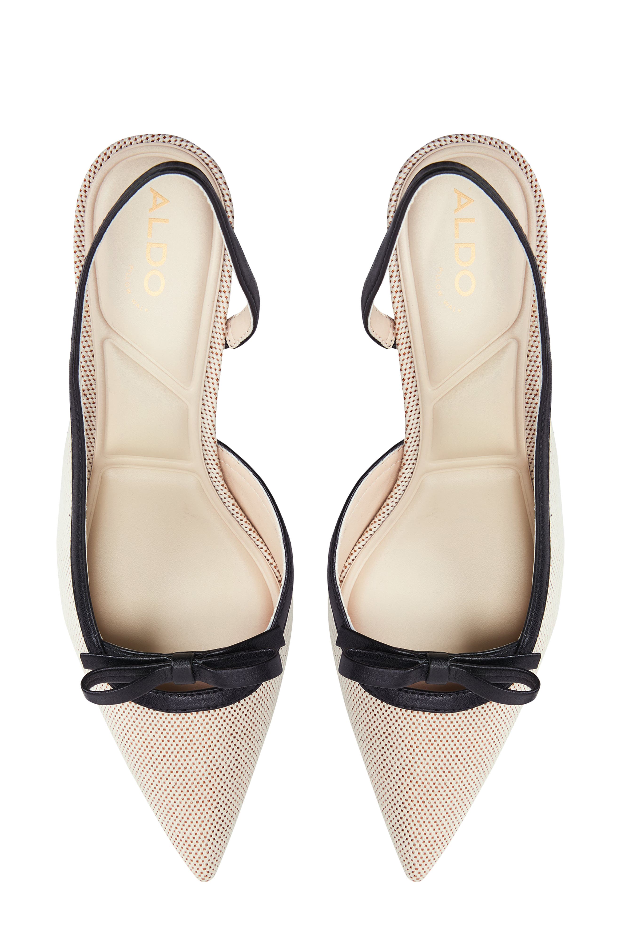 ALDO Philipa Slingback Half d'Orsay Pointed Toe Pump, Alternate, color, Beige Combo