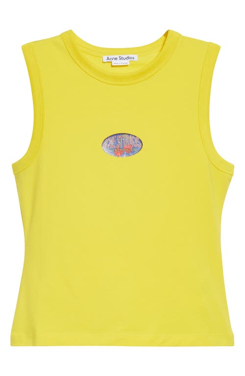 Acne Studios Etch Market Stretch Cotton Tank In Yellow