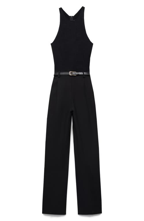 Mango Belted Sleeveless Jumpsuit