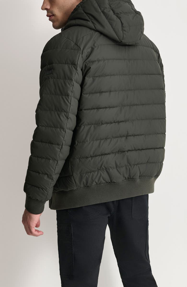 DKNY Rubberized Front Zip Puffer Jacket, Alternate, color, Dark Olive