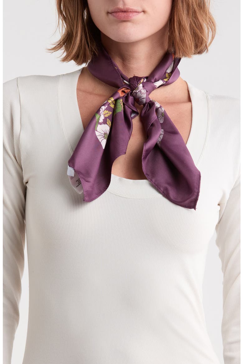 Cutflower Square Scarf, Main, color, WINE MULTI