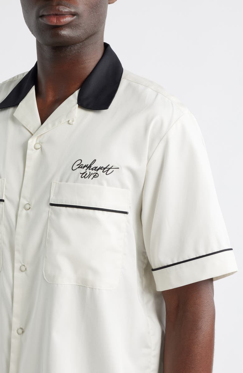 Carhartt Work In Progress Bowling Shirt, Alternate, color, Wax / Black