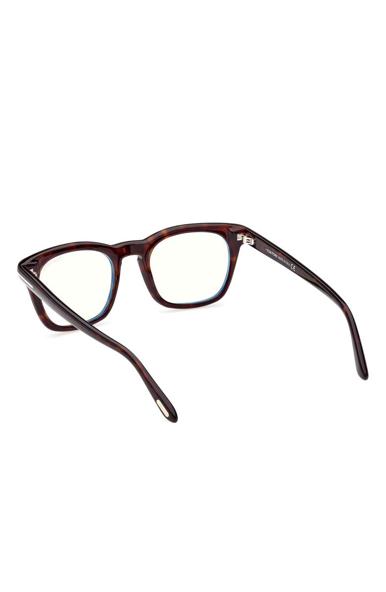 TOM FORD 50mm Square Blue Light Blocking Glasses, Alternate, color,