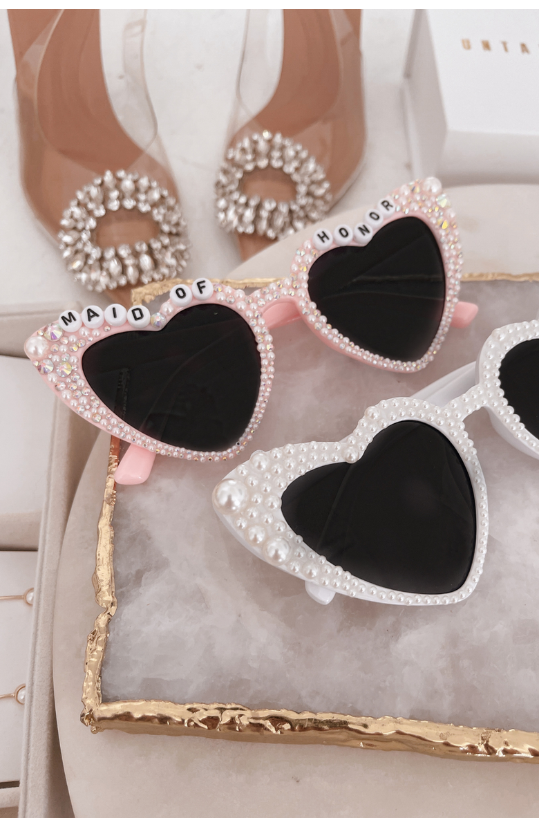 Untamed Petals Maid of Honor Sunnies, Alternate, color, White