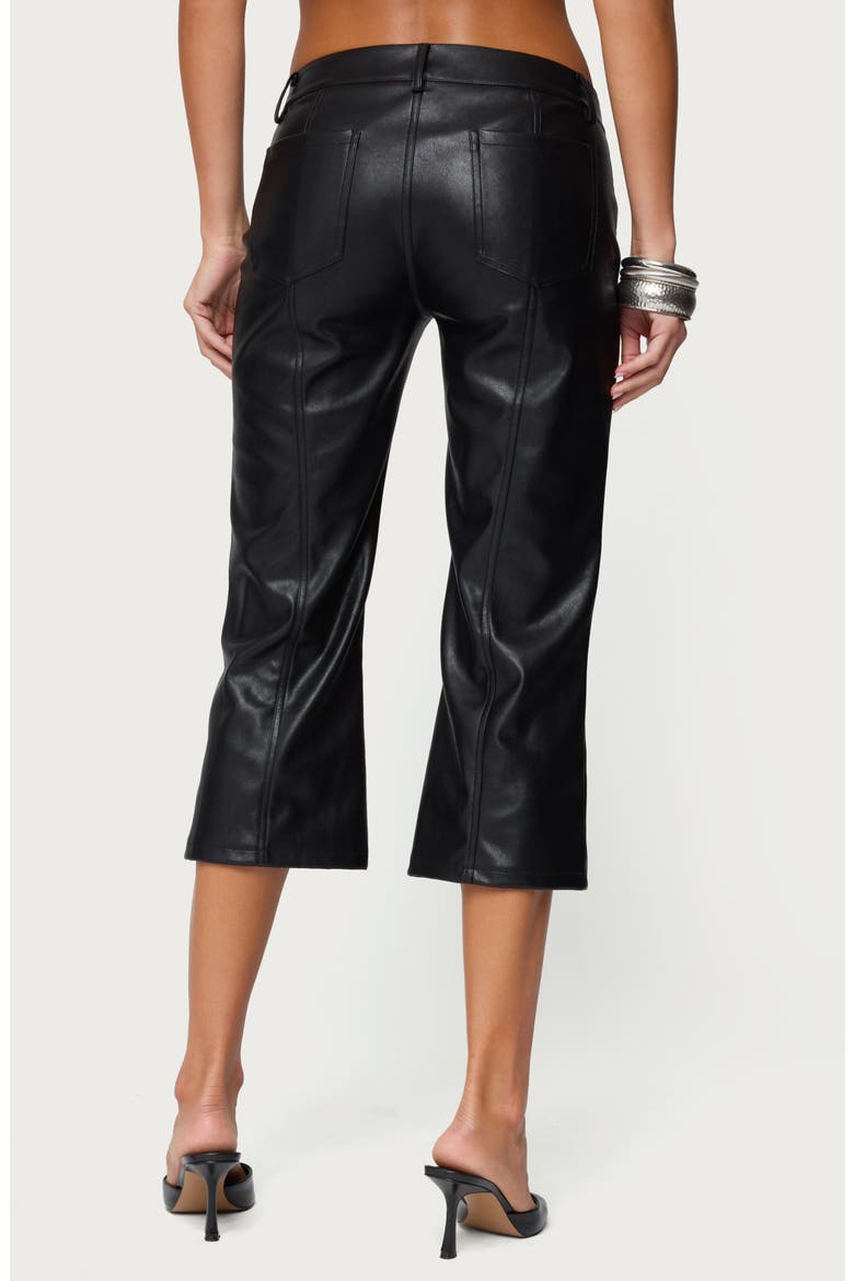 Lexy Faux Leather Capri Pants, Alternate, color, BLACK