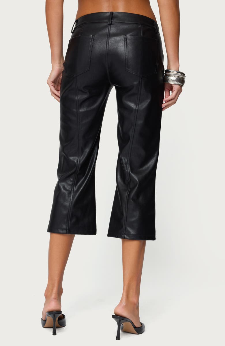 EDIKTED Lexy Faux Leather Capri Pants, Alternate, color, Black