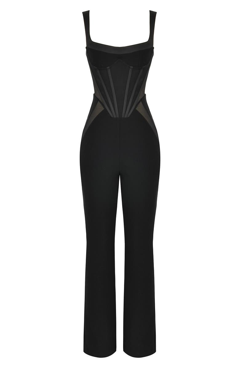 HOUSE OF CB Mylene Corset Mesh Panel Jumpsuit, Alternate, color, 