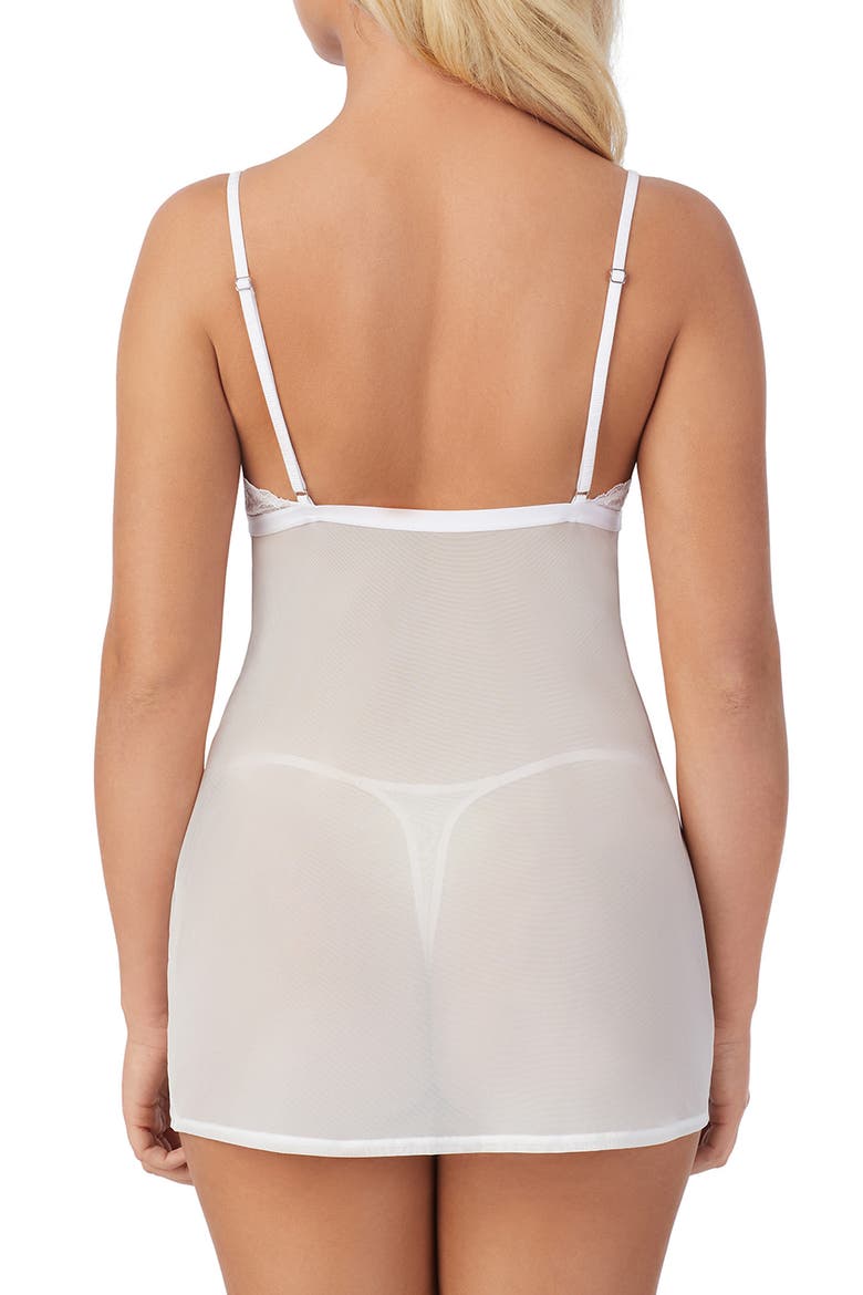 Luxe Lace Chemise & Thong Set, Alternate, color, WHITE