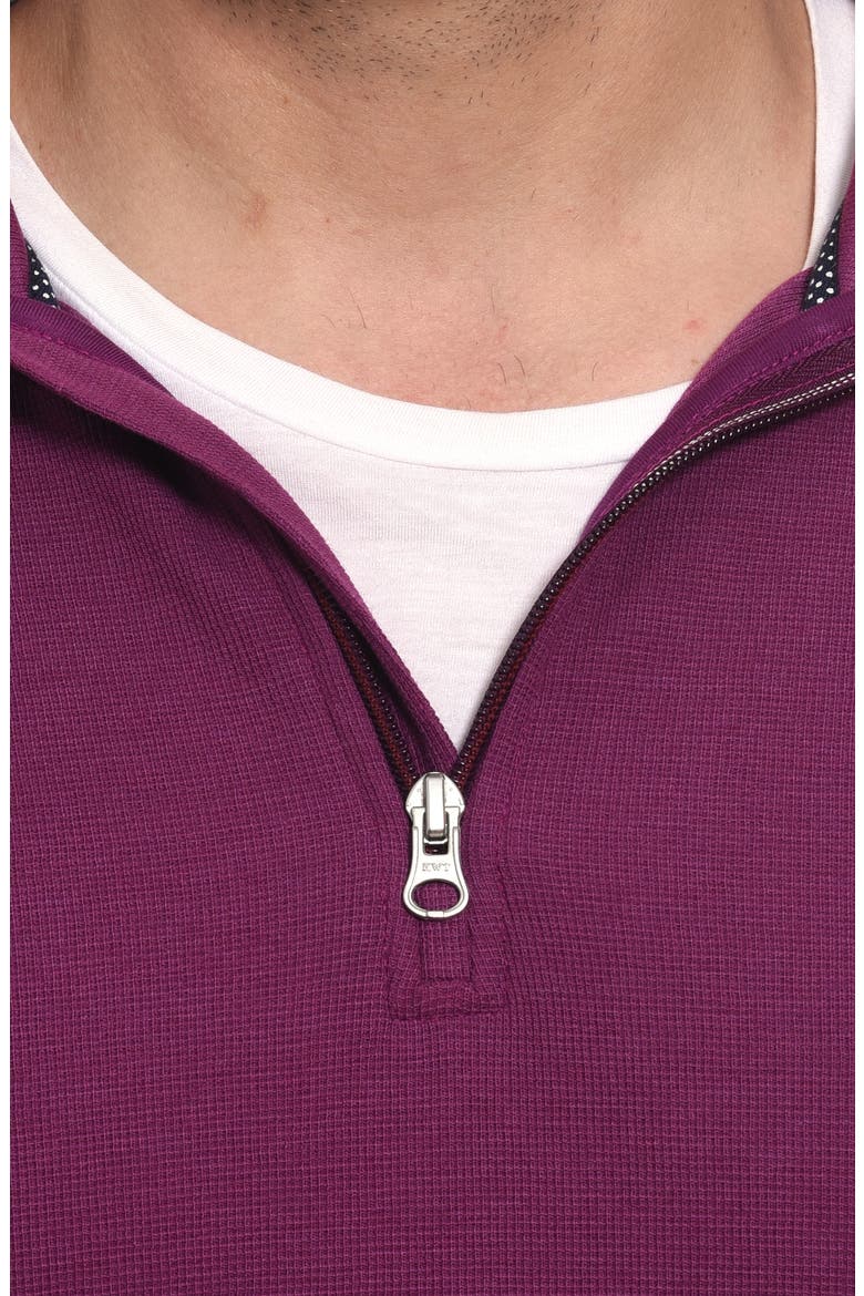 Polaris Embroidered Skull Quarter Zip Pullover, Alternate, color, BERRY