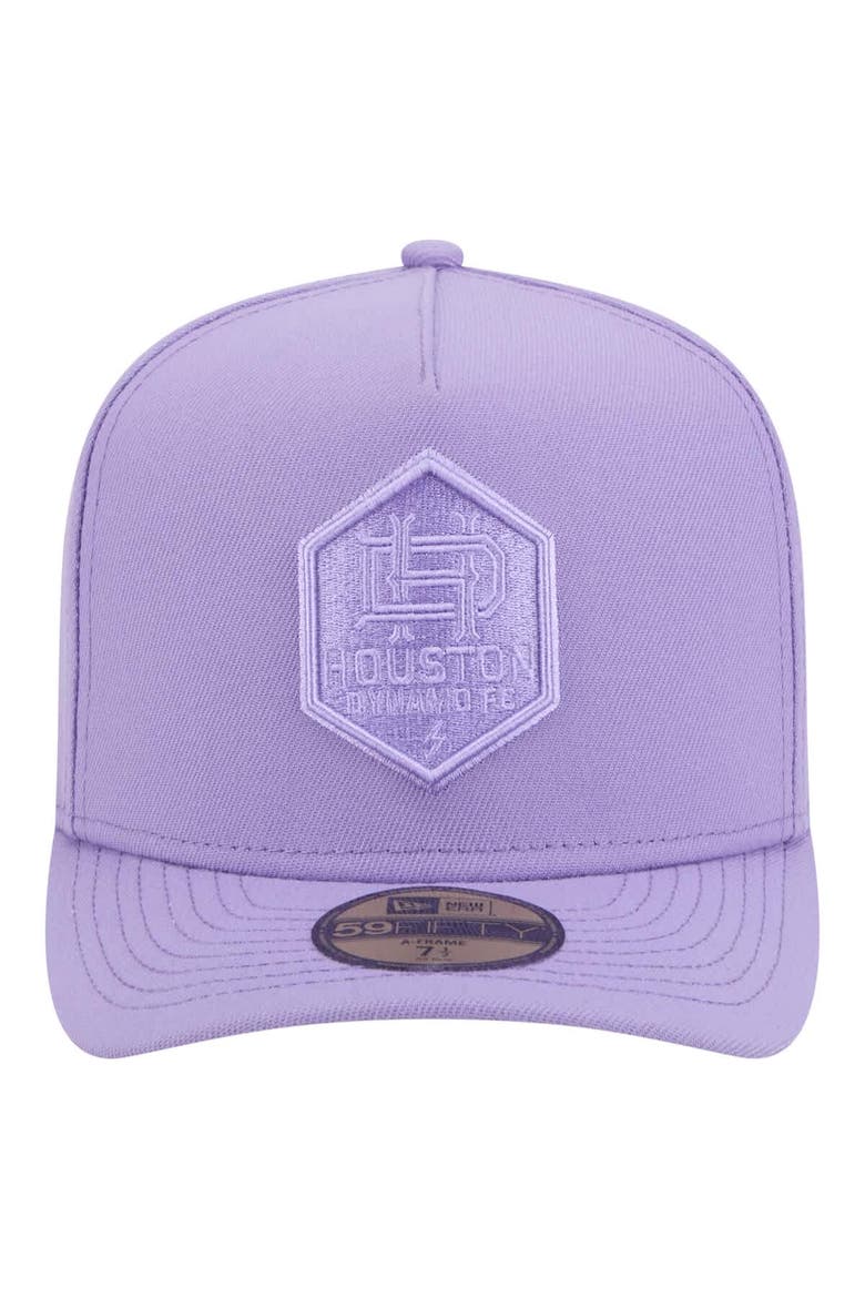 Men's New Era Purple Houston Dynamo FC Color Pack A-Frame 59FIFTY Fitted Hat, Alternate, color, Purple