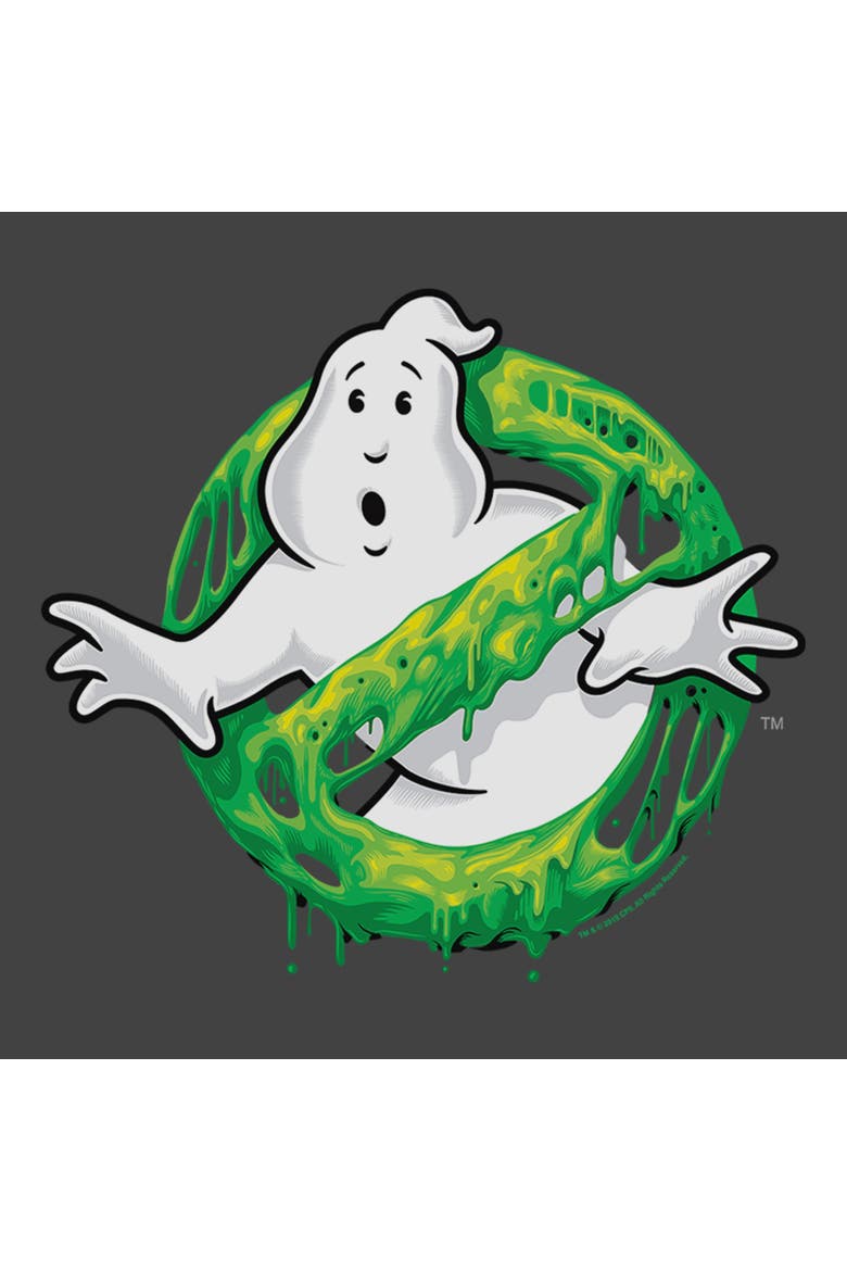 Boy's Ghostbusters Slime Logo T-shirt, Alternate, color, Charcoal