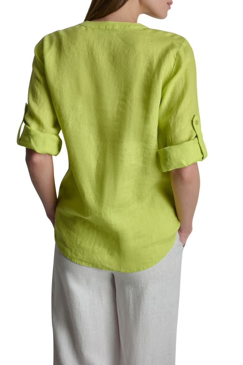 Linen Button-Up Shirt, Alternate, color, LIMEADE