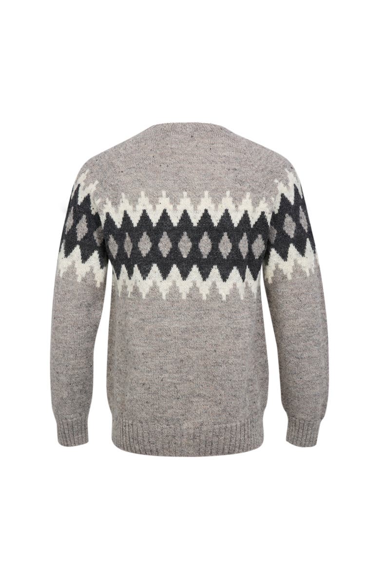 British Wool Fair Isle Sweater, Alternate, color, OATMEAL FLECK