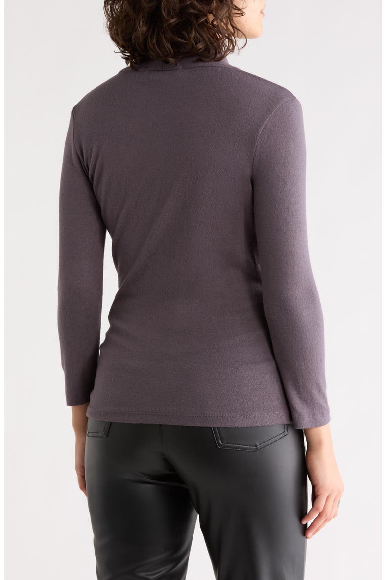 Surplice Long Sleeve Brushed Knit Top, Alternate, color, DARK CEMENT
