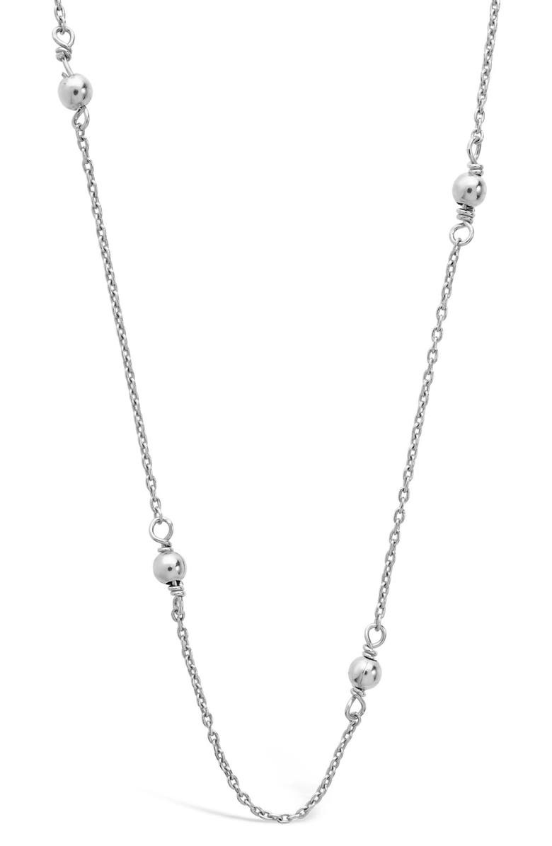 Sterling Forever Beaded Necklace, Main, color, 