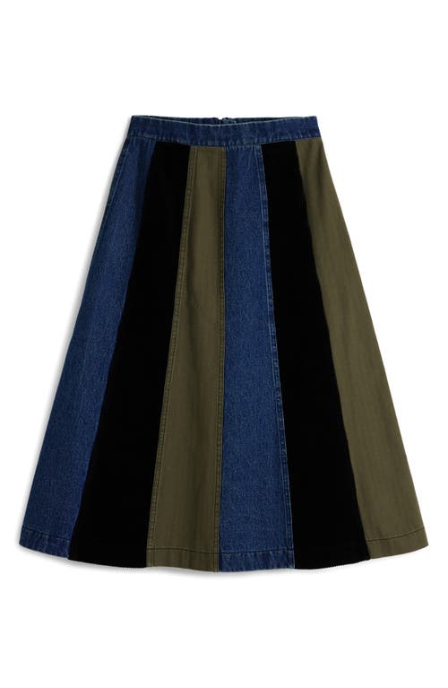 Desigual A-line Panel Skirt In Brown