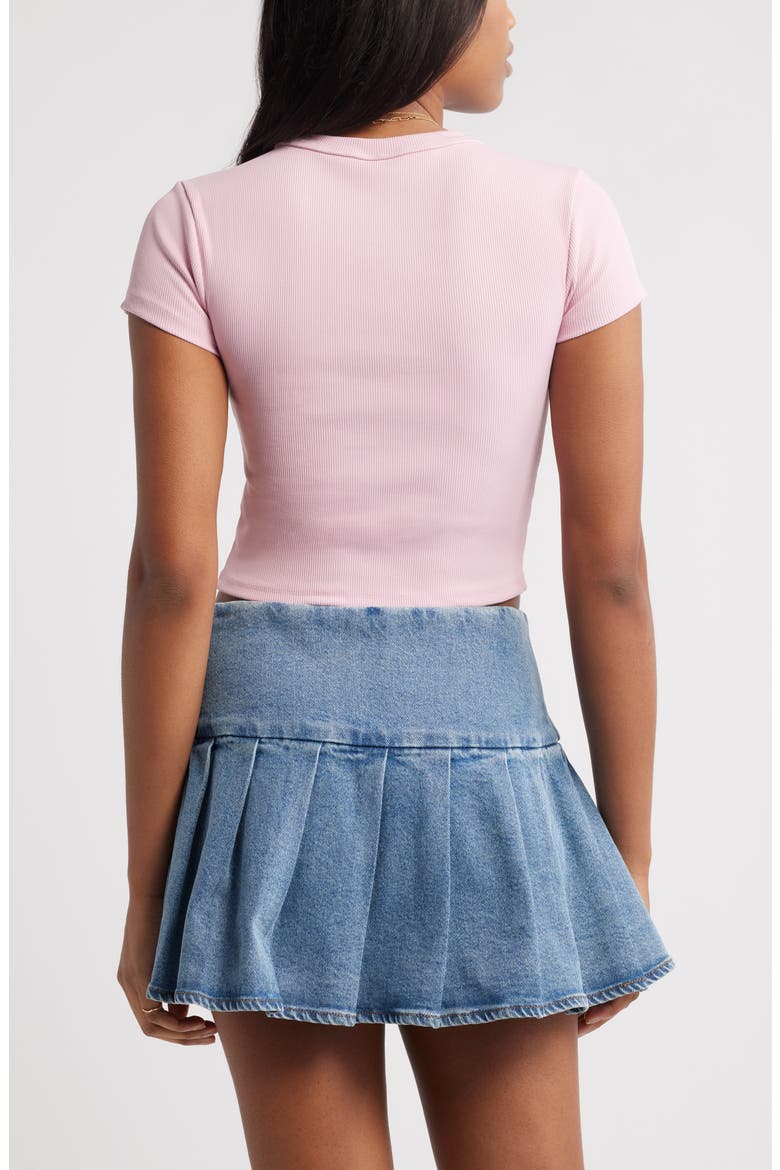 Compact Rib Crop Baby Tee, Alternate, color, PINK CAMEO
