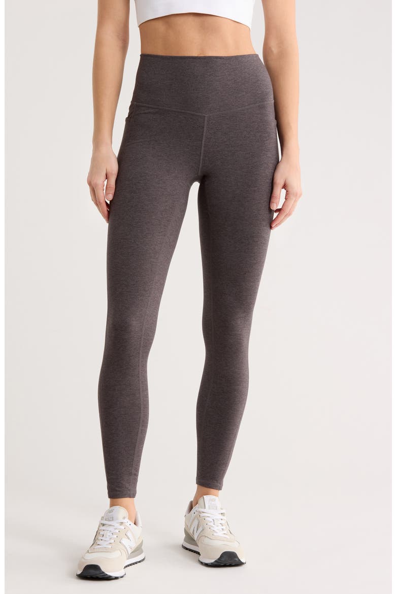 Aura High Waist Pocket Ankle Leggings, Main, color, GREY FORGED HEATHER