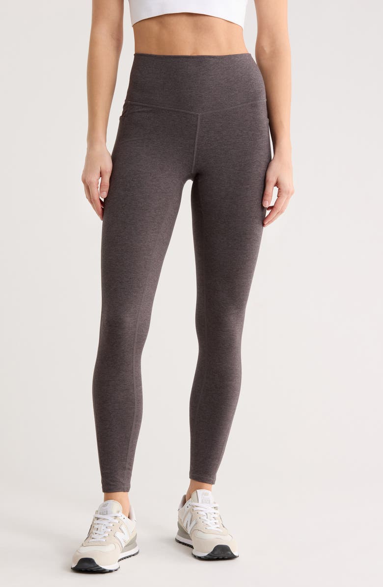 Z by Zella Aura High Waist Pocket Ankle Leggings, Main, color, Grey Forged Heather