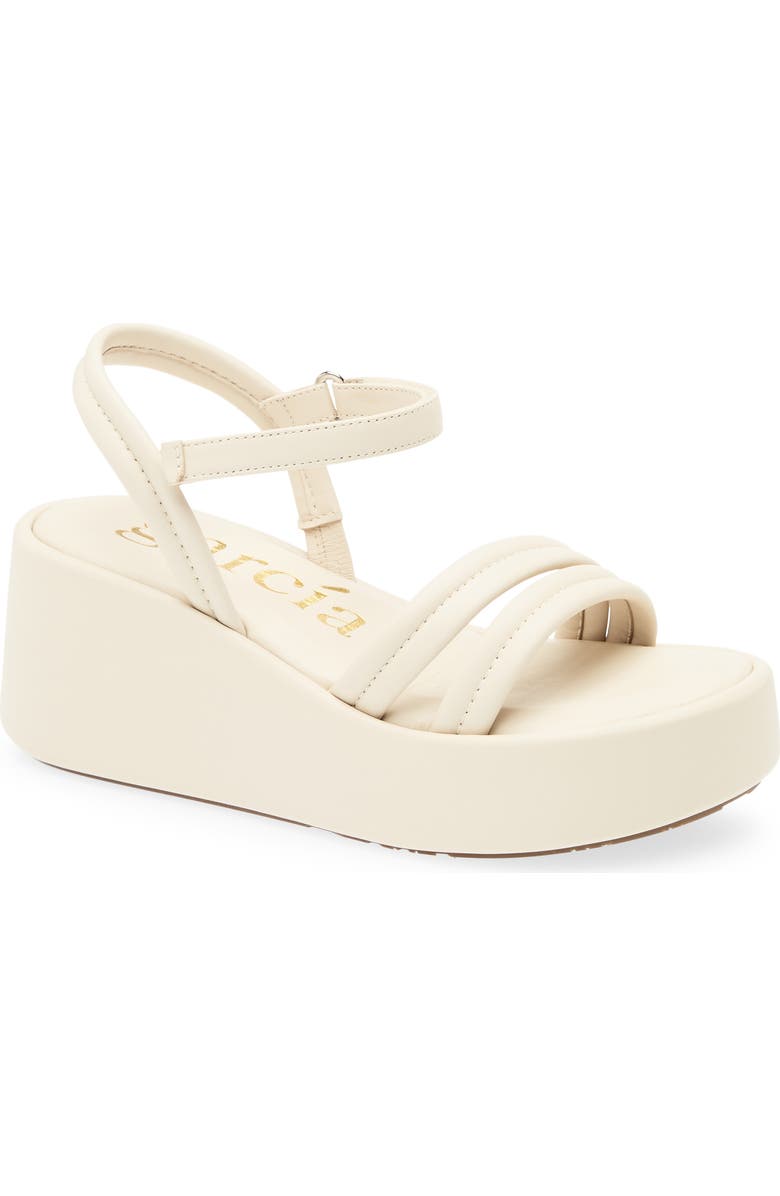 Pedro Garcia Vhava Platform Wedge Sandal, Main, color, Macadamia Nappa