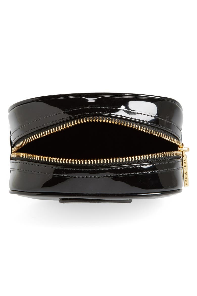 'Small' Patent Cosmetics Case, Alternate, color, BLACK/ BLACK