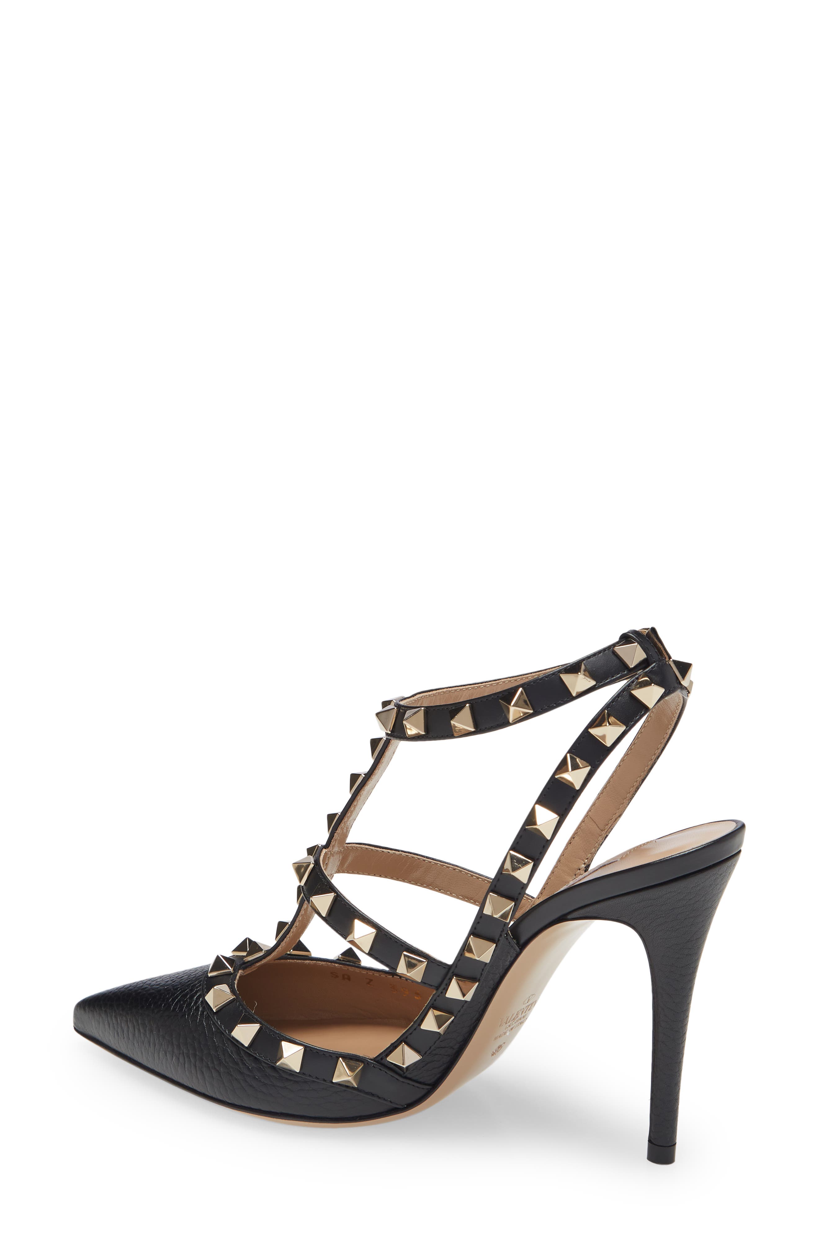 Valentino Garavani Rockstud Ankle Strap Pump, Alternate, color, 0No Nero
