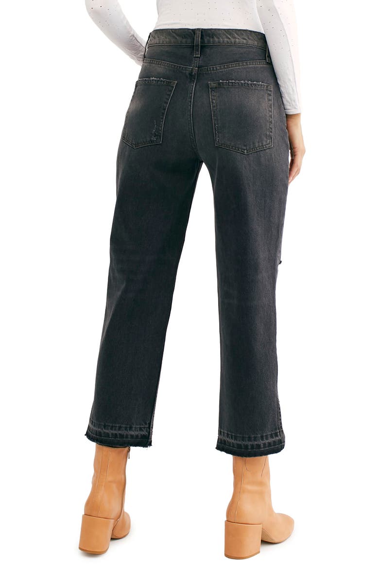 Lita Crop Straight Leg Jeans, Alternate, color, BLACK