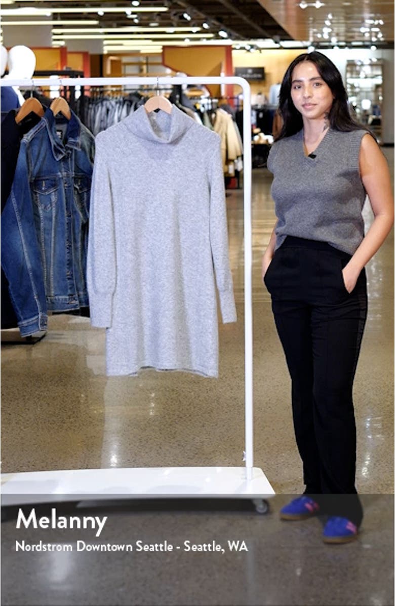 Swing Long Sleeve Mini Trapeze Sweater Dress, sales video thumbnail