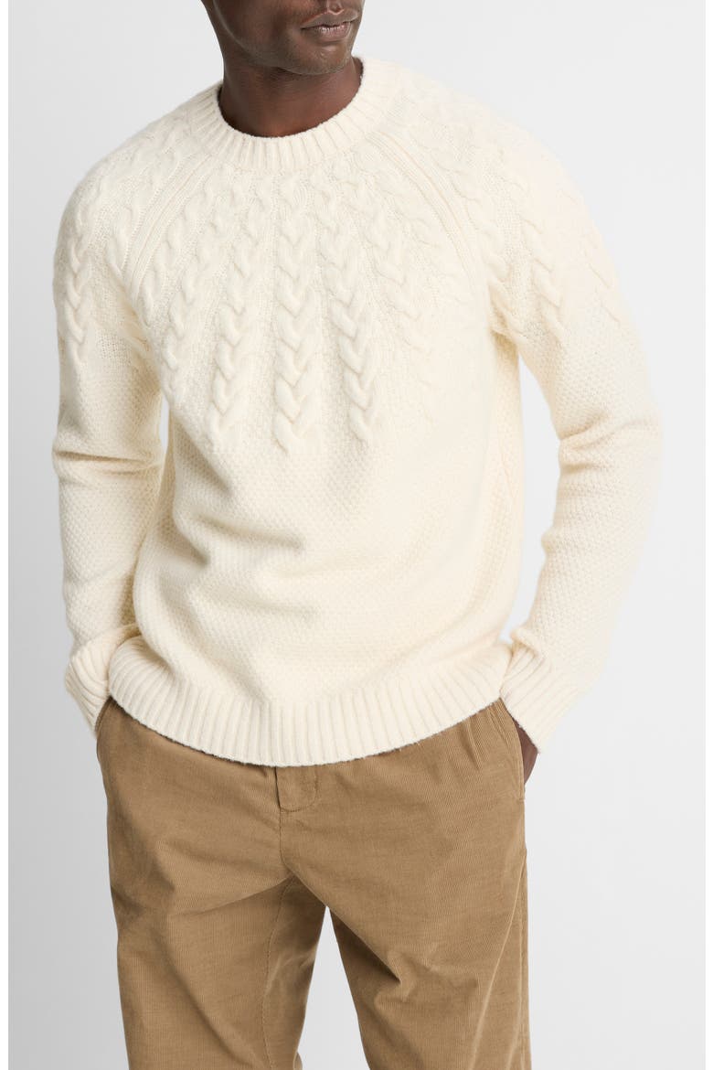 Airpsun Cable Yoke Crewneck Sweater, Main, color, LIGHT DUNE