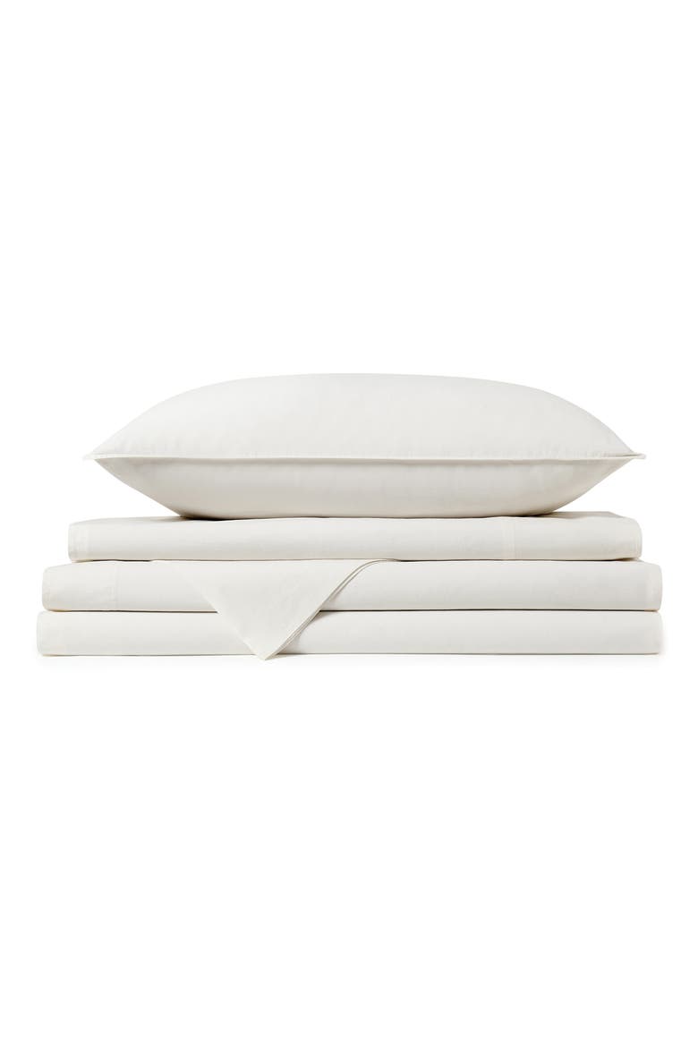 Vintage Washed Cotton Sheet Set, Main, color, IVORY