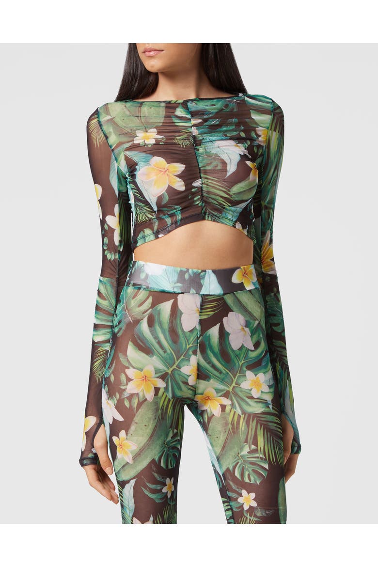 Cropped T-Shirt Ls Hawaii Women, Main, color, green