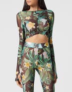 PHILIPP PLEIN Cropped T-Shirt Ls Hawaii Women