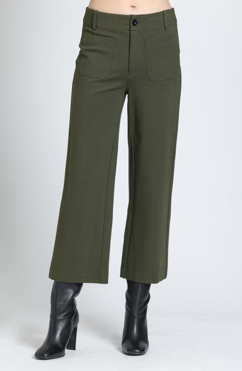 Ponte Wide Leg Crop Pants