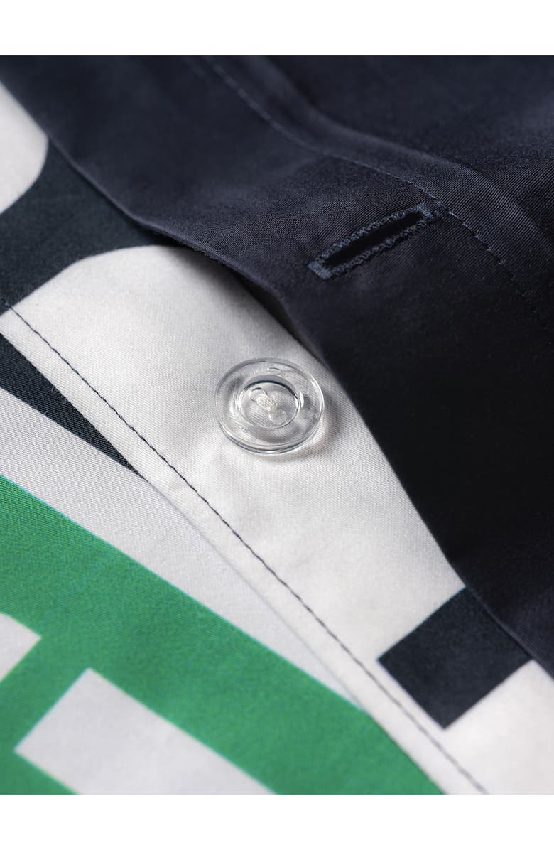 Brooks Brothers Framed Print Broken Cotton Duvet Cover & Sham Set, Alternate, color, Navy