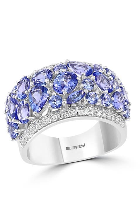 Tanzanite & Diamond Ring in 14K White Gold