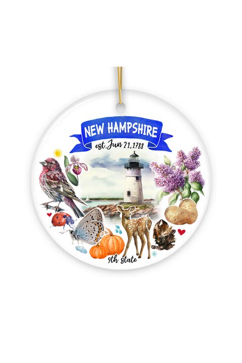 New Hampshire Landmarks And Wildlife Ornament