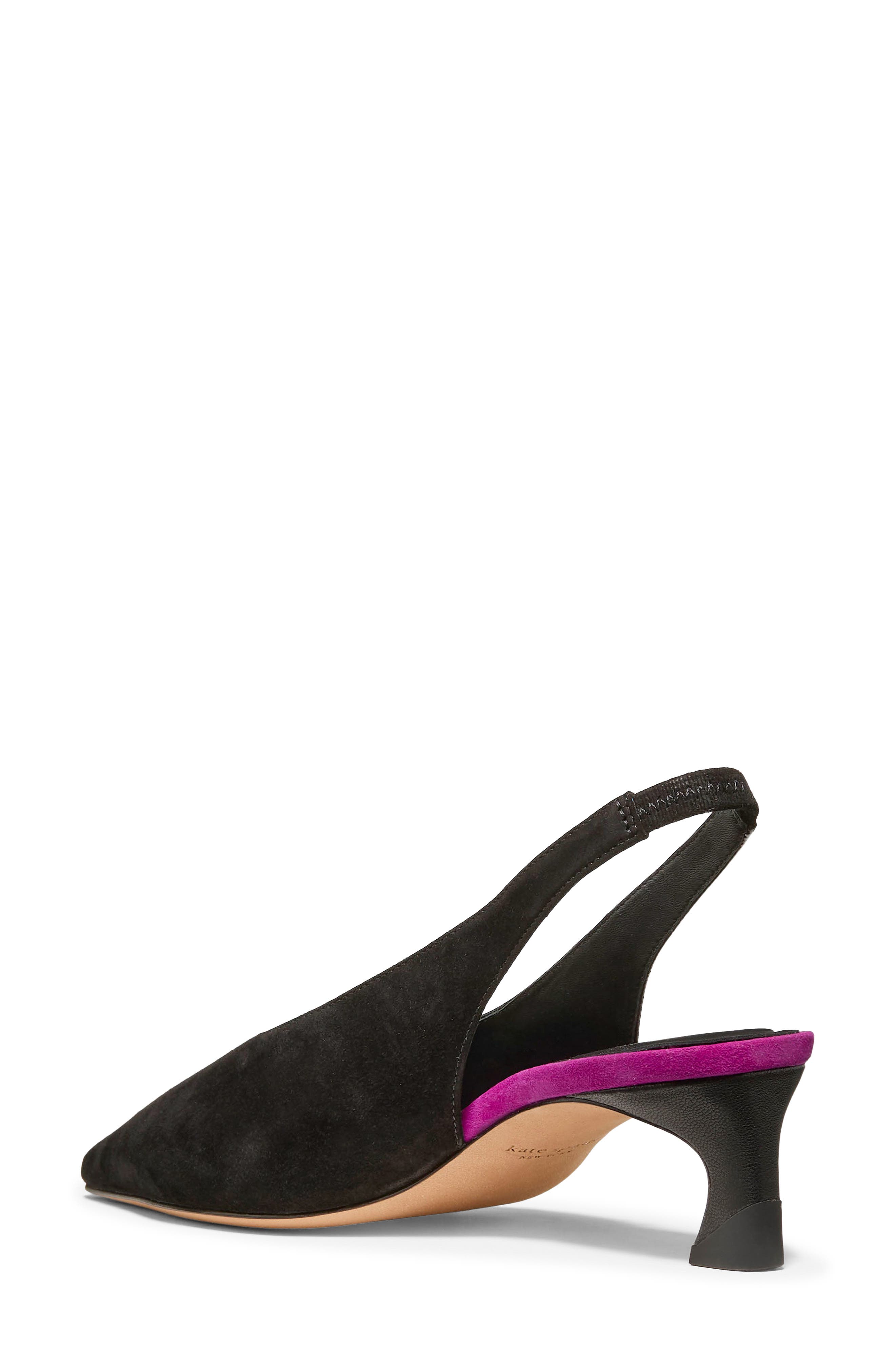 Viv Croc Embossed Slingback Pump, Alternate, color, BLACK